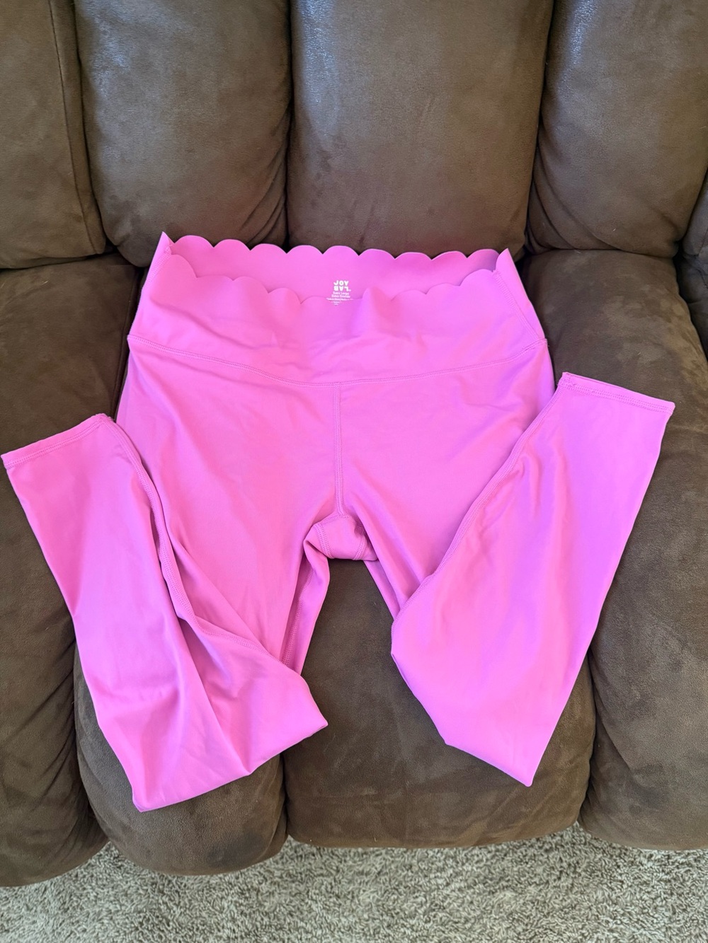 JoyLab Hot Pink Scallop Waist Leggings